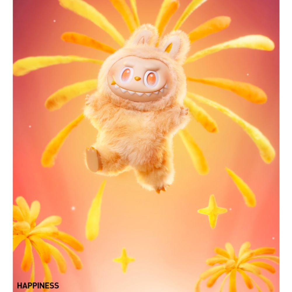 PopMart The Monsters Labubu, plush vinyl pendant, Happiness